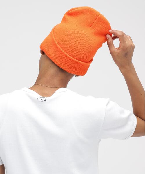 AVIREX(アヴィレックス)の「VARSITY LOGO KNIT WATCH / バーシティーロゴ ニットワッチ / AVIREX / アヴィレックス(ニットキャップ/ビーニー・メンズ・ブラック/オレンジ/ブラウン・FREE)」の12枚目の写真