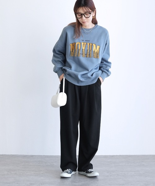 reca(レカ)の「フリンジロゴ刺繍BIGプルオーバー(スウェット・レディース・オートミール/チャコール/ブルー・FREE)」の14枚目の写真