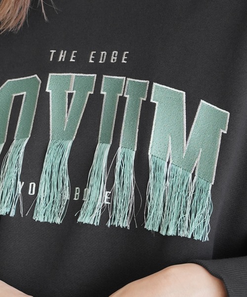 reca(レカ)の「フリンジロゴ刺繍BIGプルオーバー(スウェット・レディース・オートミール/チャコール/ブルー・FREE)」の7枚目の写真