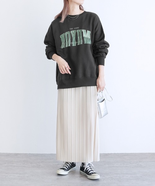 reca(レカ)の「フリンジロゴ刺繍BIGプルオーバー(スウェット・レディース・オートミール/チャコール/ブルー・FREE)」の8枚目の写真