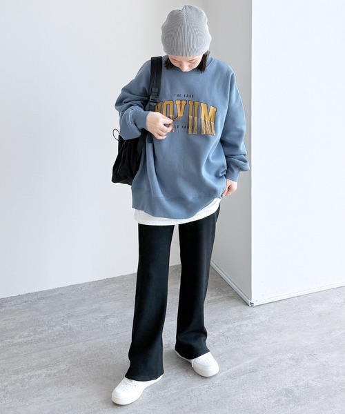 reca(レカ)の「フリンジロゴ刺繍BIGプルオーバー(スウェット・レディース・オートミール/チャコール/ブルー・FREE)」の19枚目の写真