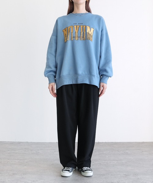 reca(レカ)の「フリンジロゴ刺繍BIGプルオーバー(スウェット・レディース・オートミール/チャコール/ブルー・FREE)」の20枚目の写真