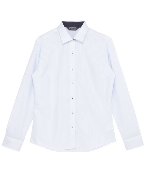 TOKYO SHIRTS(トウキョウシャツ)の「【超形態安定】 形態安定ノーアイロン ワイド 長袖ビジネスワイシャツ(ビジネスシャツ・レディース・サックスブルー・S/M/L/LL/XL)」の1枚目の写真
