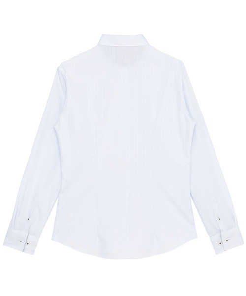 TOKYO SHIRTS(トウキョウシャツ)の「【超形態安定】 形態安定ノーアイロン ワイド 長袖ビジネスワイシャツ(ビジネスシャツ・レディース・サックスブルー・S/M/L/LL/XL)」の5枚目の写真