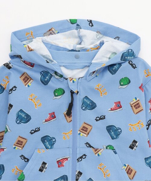 kladskap（クレードスコープ）の「総柄フード着脱式長袖パーカ（Tシャツ/カットソー・キッズ・ライラック/ベージュ・130cm/110cm/90cm/120cm/100cm）」の4枚目の写真