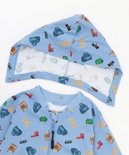 kladskap（クレードスコープ）の「総柄フード着脱式長袖パーカ（Tシャツ/カットソー・キッズ・ライラック/ベージュ・130cm/110cm/90cm/120cm/100cm）」の5枚目の写真