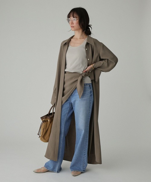 BABYLONE（バビロン）の「【UVカット×イージーケア】プルエラシャツワンピース（シャツワンピース・レディース・ピンク/レモンイエロー/カーキ・フリー）」の2枚目の写真