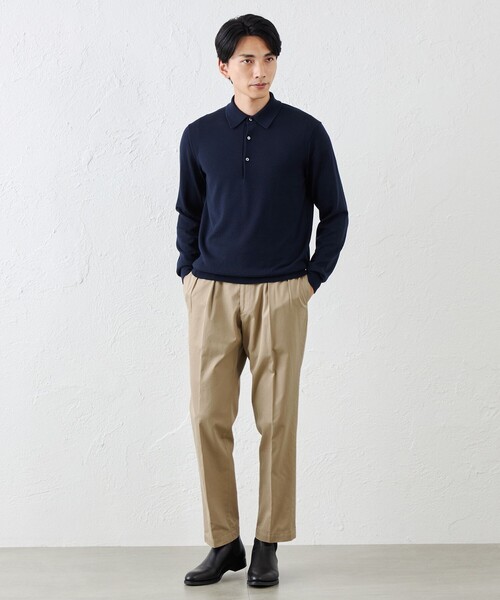 S.ESSENTIALS(エスエッセンシャルズ)の「14Gメリノウールポロ(ニット/セーター・メンズ・チャコールグレー/ベージュ/ダークネイビー・46/48/50)」の6枚目の写真