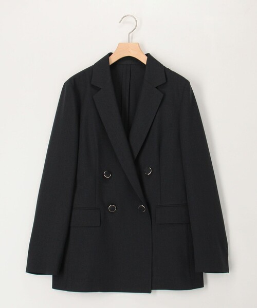 MICO COULIER（ミコクリエ）の「《セットアップ対応》ライトモククロスジャケット（テーラードジャケット・レディース・グレイッシュベージュ/ネイビー・38）」の7枚目の写真