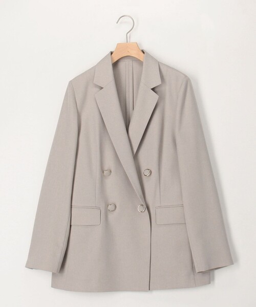 MICO COULIER（ミコクリエ）の「《セットアップ対応》ライトモククロスジャケット（テーラードジャケット・レディース・グレイッシュベージュ/ネイビー・38）」の11枚目の写真