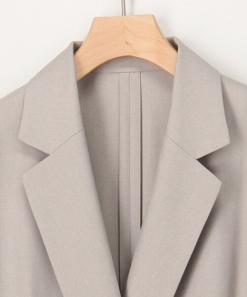 MICO COULIER（ミコクリエ）の「《セットアップ対応》ライトモククロスジャケット（テーラードジャケット・レディース・グレイッシュベージュ/ネイビー・38）」の12枚目の写真
