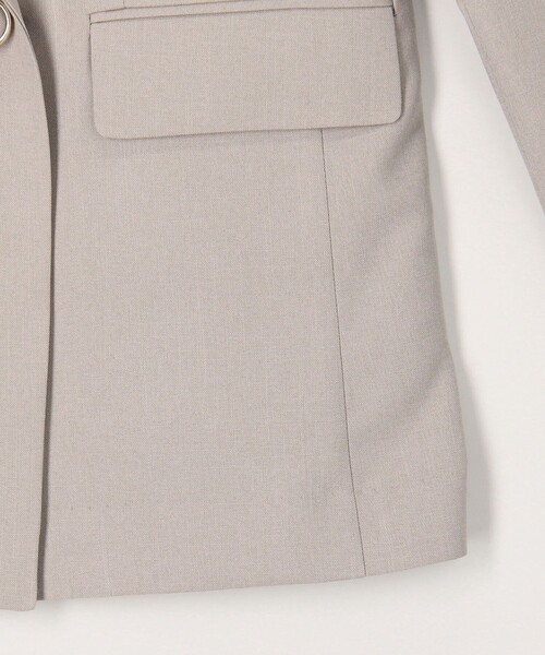 MICO COULIER（ミコクリエ）の「《セットアップ対応》ライトモククロスジャケット（テーラードジャケット・レディース・グレイッシュベージュ/ネイビー・38）」の15枚目の写真