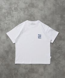 FFEIN（フェイン）の「【FFEIN（フェイン）】ワンポイント3段ロゴ刺繍ショート丈Tシャツ / Tシャツ クルーネック 半袖 刺繍 ワンポイント シンプル 【短丈】（Tシャツ/カットソー）」