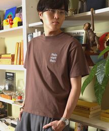 FFEIN | 【FFEIN(フェイン)】ワンポイント3段ロゴ刺繍ショート丈Tシャツ / クルーネック 半袖 ワンポイント シンプル 【短丈】(Tシャツ/カットソー)