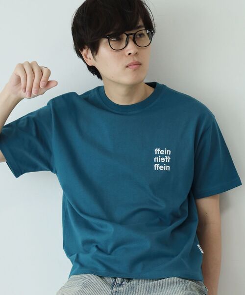 FFEIN(フェイン)の「【FFEIN(フェイン)】ワンポイント3段ロゴ刺繍ショート丈Tシャツ / クルーネック 半袖 ワンポイント シンプル 【短丈】(Tシャツ/カットソー・メンズ・ブラック/ダークグリーン/アッシュグレー/ホワイト/ネイビー/モカ・LARGE/MEDIUM/SMALL/X-LARGE)」の5枚目の写真