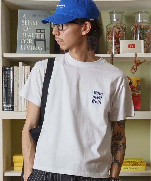 FFEIN(フェイン)の「【FFEIN(フェイン)】ワンポイント3段ロゴ刺繍ショート丈Tシャツ / クルーネック 半袖 ワンポイント シンプル 【短丈】(Tシャツ/カットソー・メンズ・ブラック/ダークグリーン/アッシュグレー/ホワイト/ネイビー/モカ・LARGE/MEDIUM/SMALL/X-LARGE)」の13枚目の写真