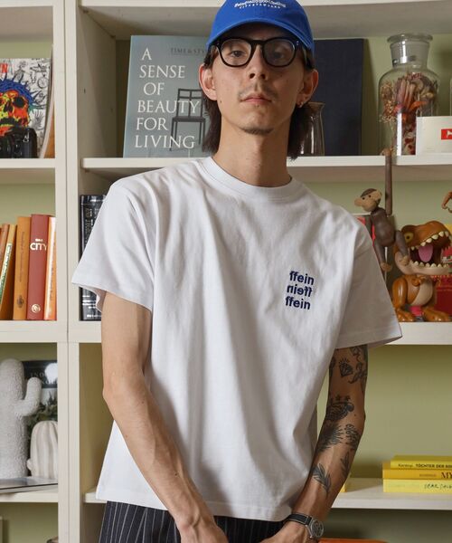 FFEIN(フェイン)の「【FFEIN(フェイン)】ワンポイント3段ロゴ刺繍ショート丈Tシャツ / クルーネック 半袖 ワンポイント シンプル 【短丈】(Tシャツ/カットソー・メンズ・ブラック/ダークグリーン/アッシュグレー/ホワイト/ネイビー/モカ・LARGE/MEDIUM/SMALL/X-LARGE)」の16枚目の写真