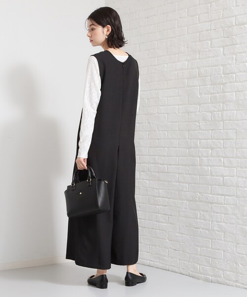 THE SHOP TK （ザ ショップ ティーケー ）の「【セレモニーにもカジュアルにも】Vネックオールインワン（サロペット/オーバーオール・レディース・サンドベージュ/ブラック・12/13）」の6枚目の写真