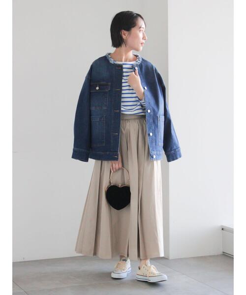 Te chichi（テチチ）の「ノーカラーデニムジャケット（ノーカラージャケット・レディース・ネイビー/ブルー・F）」の10枚目の写真