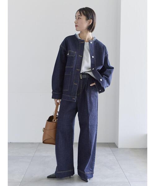 Te chichi（テチチ）の「ノーカラーデニムジャケット（ノーカラージャケット・レディース・ネイビー/ブルー・F）」の13枚目の写真