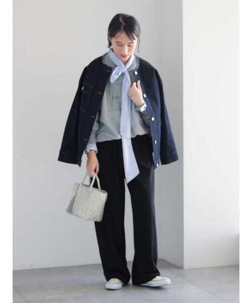 Te chichi（テチチ）の「ノーカラーデニムジャケット（ノーカラージャケット・レディース・ネイビー/ブルー・F）」の17枚目の写真