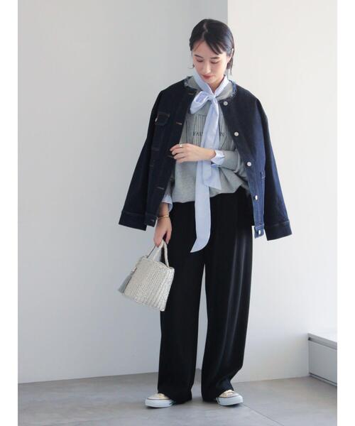 Te chichi（テチチ）の「ノーカラーデニムジャケット（ノーカラージャケット・レディース・ネイビー/ブルー・F）」の18枚目の写真