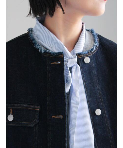 Te chichi（テチチ）の「ノーカラーデニムジャケット（ノーカラージャケット・レディース・ネイビー/ブルー・F）」の22枚目の写真