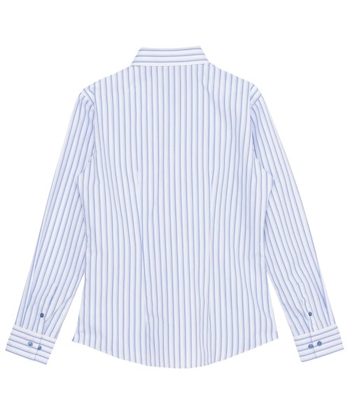 TOKYO SHIRTS(トウキョウシャツ)の「【透け防止】 形態安定ノンアイロン スキッパー 長袖ビジネスワイシャツ(ビジネスシャツ・レディース・ブルー・S/M/L/LL/XL)」の2枚目の写真