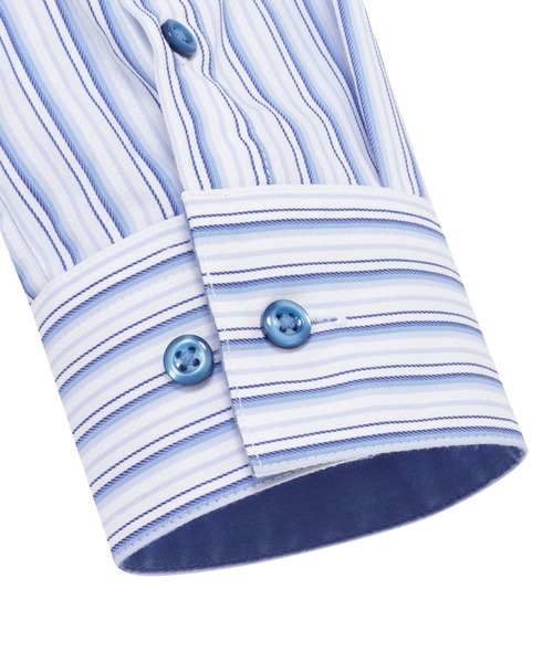 TOKYO SHIRTS(トウキョウシャツ)の「【透け防止】 形態安定ノンアイロン スキッパー 長袖ビジネスワイシャツ(ビジネスシャツ・レディース・ブルー・S/M/L/LL/XL)」の4枚目の写真