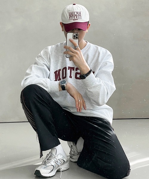 NOWLE（ノウル）の「【NOWLE】サイドライン ワイド ストレート イージーパンツ / レトロトラックパンツ（その他パンツ・メンズ・ブラック・LARGE/MEDIUM/X-LARGE）」の7枚目の写真