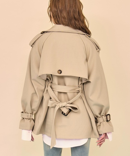 ANAP（アナップ）の「ショートトレンチコート（トレンチコート・レディース・ベージュ/カーキ・F）」の6枚目の写真