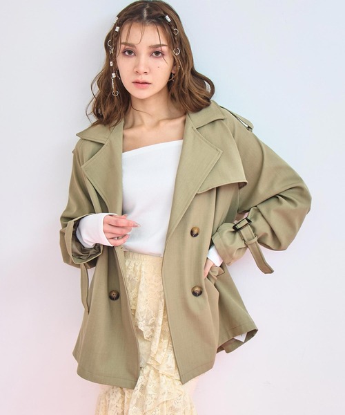 ANAP（アナップ）の「ショートトレンチコート（トレンチコート・レディース・ベージュ/カーキ・F）」の9枚目の写真