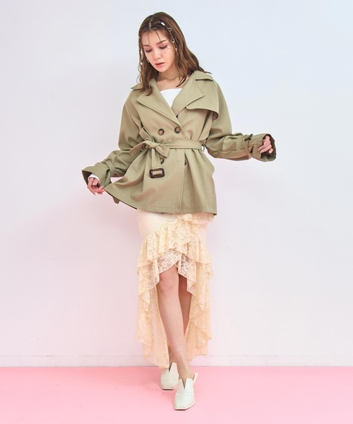 ANAP（アナップ）の「ショートトレンチコート（トレンチコート・レディース・ベージュ/カーキ・F）」の11枚目の写真