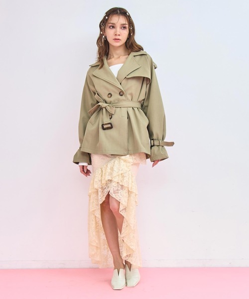 ANAP（アナップ）の「ショートトレンチコート（トレンチコート・レディース・ベージュ/カーキ・F）」の12枚目の写真