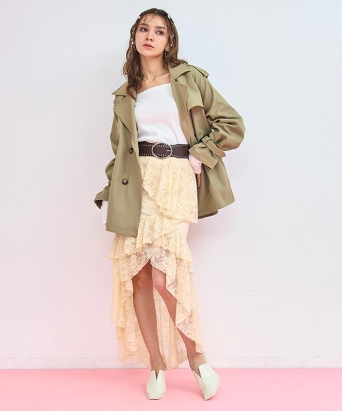 ANAP（アナップ）の「ショートトレンチコート（トレンチコート・レディース・ベージュ/カーキ・F）」の10枚目の写真