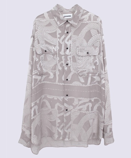 STUDIOUS(ステュディオス)の「【KOZABURO/コウザブロウ】OPAL BOXY FIT FLAP POCKET SHIRT(シャツ/ブラウス・メンズ・ブラック/ベージュ・2/1)」の2枚目の写真