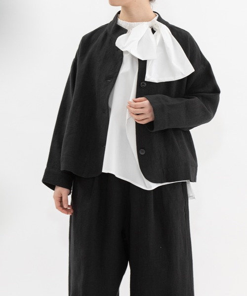 リネンサージボトルネック2wayジャケット（その他アウター）｜nop de