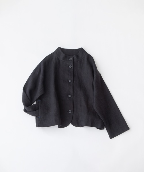 美品✨nop de nod ノップドゥノッド リネン コットン デニムジャケット リネンサージボトルネック2wayジャケット（その他アウター）｜nop de