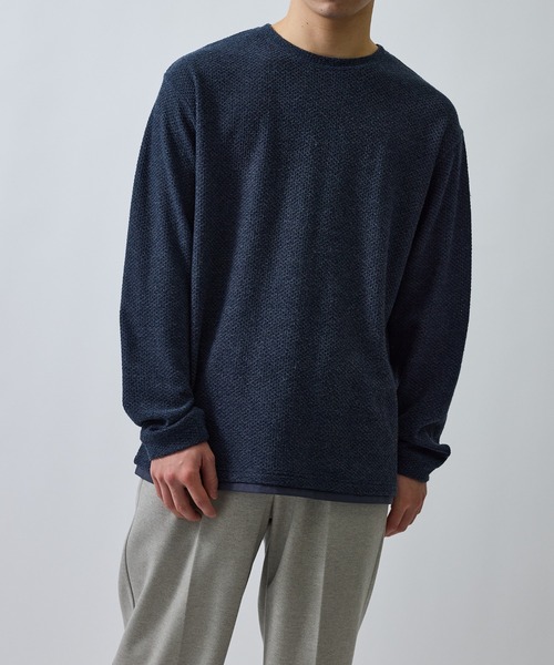  j.n.r.d（ジェー・エヌ・アール・ディー）の「ツイードフェイクレイヤードプルオーバー（Tシャツ/カットソー・メンズ・ブルー系その他3/ホワイト系その他5/ライトグレー・M/LL/L）」の16枚目の写真