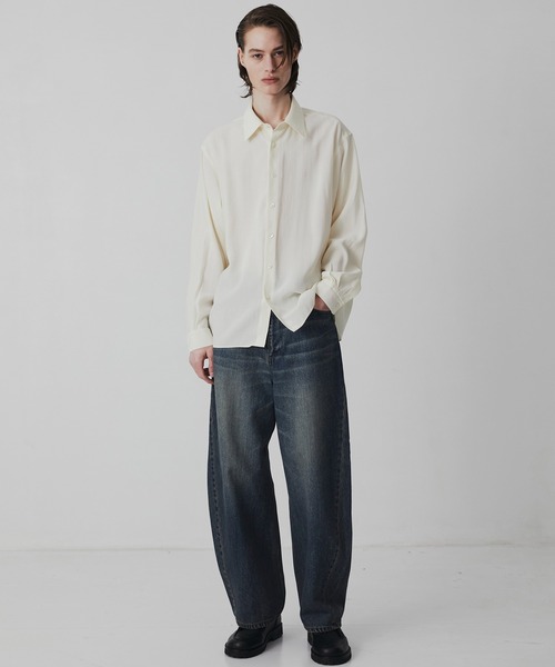 UNITED TOKYO（ユナイテッドトウキョウ）の「【WEB限定】フィブリルレーヨン リラックスシャツ |新作/防シワ/春服/インナー/速乾性/UVカット/限定商品/ウォッシャブル/イージーケア（シャツ/ブラウス・メンズ・オフホワイト/グレイッシュベージュ/ブラック/ライトブルーグレー・1/3/2）」の5枚目の写真