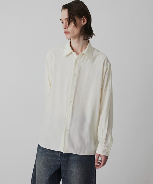 UNITED TOKYO（ユナイテッドトウキョウ）の「【WEB限定】フィブリルレーヨン リラックスシャツ |新作/防シワ/春服/インナー/速乾性/UVカット/限定商品/ウォッシャブル/イージーケア（シャツ/ブラウス・メンズ・オフホワイト/グレイッシュベージュ/ブラック/ライトブルーグレー・1/3/2）」の9枚目の写真