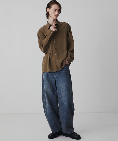 UNITED TOKYO（ユナイテッドトウキョウ）の「【WEB限定】フィブリルレーヨン リラックスシャツ |新作/防シワ/春服/インナー/速乾性/UVカット/限定商品/ウォッシャブル/イージーケア（シャツ/ブラウス・メンズ・オフホワイト/グレイッシュベージュ/ブラック/ライトブルーグレー・1/3/2）」の8枚目の写真