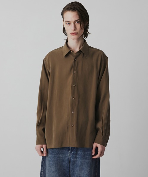 UNITED TOKYO（ユナイテッドトウキョウ）の「【WEB限定】フィブリルレーヨン リラックスシャツ |新作/防シワ/春服/インナー/速乾性/UVカット/限定商品/ウォッシャブル/イージーケア（シャツ/ブラウス・メンズ・オフホワイト/グレイッシュベージュ/ブラック/ライトブルーグレー・1/3/2）」の12枚目の写真