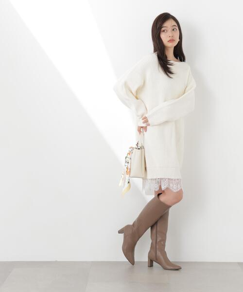 PROPORTION BODY DRESSING（プロポーションボディドレッシング）の「＜Ｅ＞スプリングレースレイヤード風ニットワンピース / 1216147201（ワンピース・レディース・ホワイト系その他/イエロー/ネイビー・P/S/MEDIUM）」の6枚目の写真