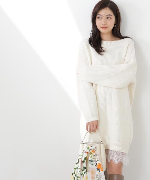 PROPORTION BODY DRESSING（プロポーションボディドレッシング）の「＜Ｅ＞スプリングレースレイヤード風ニットワンピース / 1216147201（ワンピース・レディース・ホワイト系その他/イエロー/ネイビー・P/S/MEDIUM）」の7枚目の写真