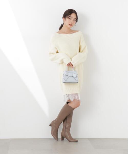 PROPORTION BODY DRESSING（プロポーションボディドレッシング）の「＜Ｅ＞スプリングレースレイヤード風ニットワンピース / 1216147201（ワンピース・レディース・ホワイト系その他/イエロー/ネイビー・P/S/MEDIUM）」の16枚目の写真