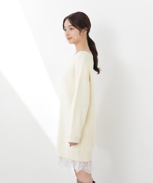 PROPORTION BODY DRESSING（プロポーションボディドレッシング）の「＜Ｅ＞スプリングレースレイヤード風ニットワンピース / 1216147201（ワンピース・レディース・ホワイト系その他/イエロー/ネイビー・P/S/MEDIUM）」の18枚目の写真