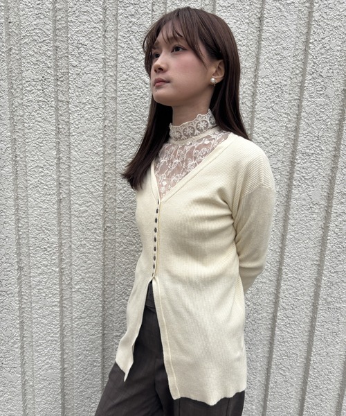 merrylatte(メリーラテ)の「V NECK CARDIGAN【IROHANI】(カーディガン/ボレロ・レディース・アイボリー・FREE)」の8枚目の写真