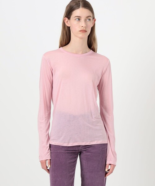 BASERANGE(ベースレンジ)の「BASERANGE L/SLEEVE TEE(Tシャツ/カットソー・レディース・ライトピンク・S)」の3枚目の写真