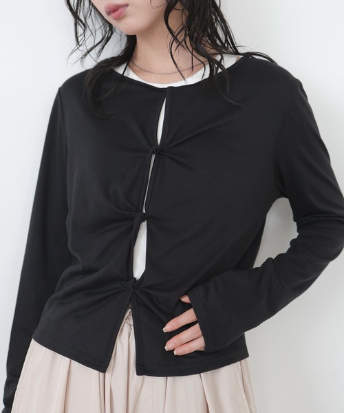 LIAN（リアン）の「2WAYクロスデザインプルオーバー（Tシャツ/カットソー・レディース・ブラック/グレー/イエロー・FREE）」の15枚目の写真